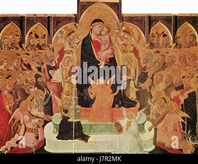 Ambrogio Lorenzetti, pittore italiano, è noto per il suo lavoro sull'Allegoria del buon e del cattivo governo. Questo riferimento, 024, potrebbe corrispondere a un pezzo specifico o a una sezione della sua collezione di opere, che mostra il suo contributo all'arte rinascimentale italiana. Foto Stock