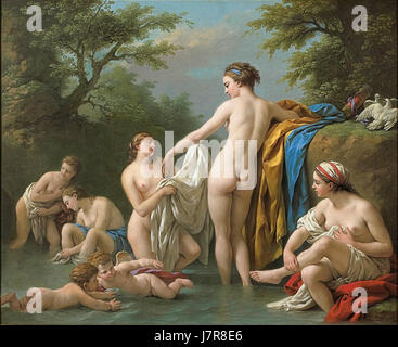 "Venus e ninfe la balneazione', un dipinto di artista francese Louis Jean Francois Lagrenee Foto Stock