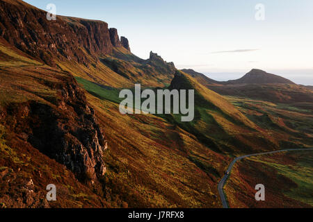 Quiraing in autunno, Isola di Skye, Scotland, Regno Unito. Foto Stock