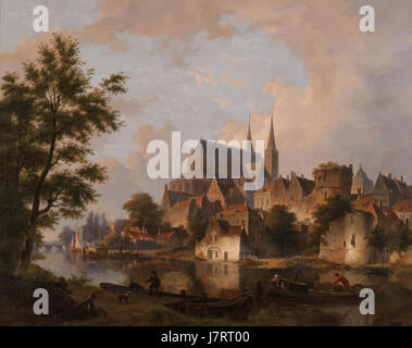 Bartholomeus Johannes Van Hove Capriccio stadsgezicht, elementen Deventer Foto Stock