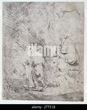 B054 si riferisce a una specifica opera o voce di catalogo relativa a Rembrandt, uno dei pittori olandesi più influenti del XVII secolo. Noto per la sua maestria nella ritrattistica e nell'uso della luce, il lavoro di Rembrandt rimane una parte significativa della storia dell'arte occidentale, catturando complesse emozioni umane e luci drammatiche. Foto Stock