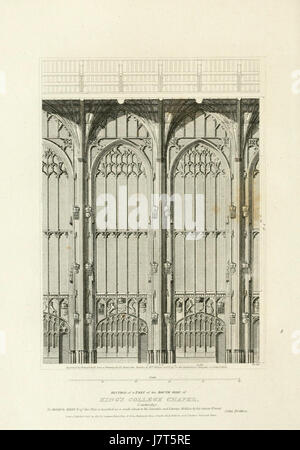 Britton architettonica dell antichità, 1807 King's College Chapel 06, lato sud (parte) architecturalant01brit 0076 Foto Stock