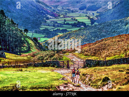 Art-Image pittorica il Lake District inglese, Parco Nazionale del Distretto dei Laghi Foto Stock