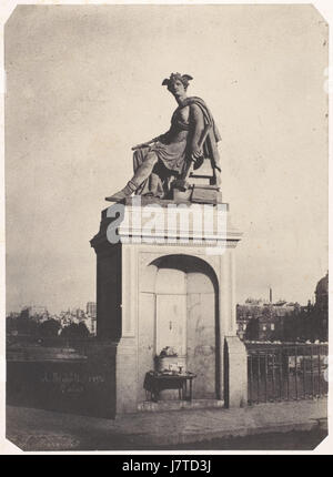 Charles Marville, sculture allegoriche di industria, Pont du Carrousel, 1852 Foto Stock