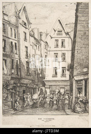 Charles Meryon, Rue piroettare aux Halles, 1860 Foto Stock