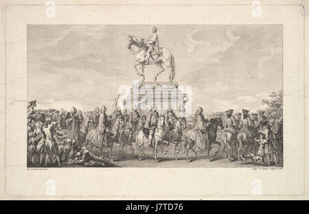 Augustin de Saint Aubin, l inaugurazione della statua di Luigi XV, 1766 Foto Stock