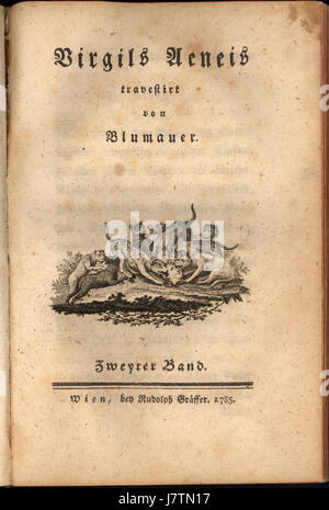 Blumauer, Virgils Aeneis travestiert, vol. 2 (Vienna 1785), pagina titolo Foto Stock