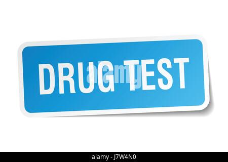 Prova di farmaco adesivo quadrato su bianco Illustrazione Vettoriale