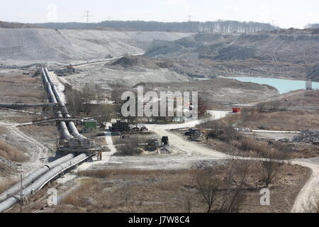 Materiali di costruzione di opere di cemento cemento pit materiale da costruzione marl attenzione Foto Stock