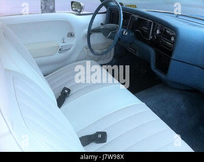 Una coupé AMC Pacer DL del 1976, caratterizzata da uno schema di colore blu e bianco distintivo, come si vede nella Convenzione nazionale amo del 2014. Foto Stock