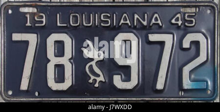 1945 Louisiana piastra di licenza Foto Stock