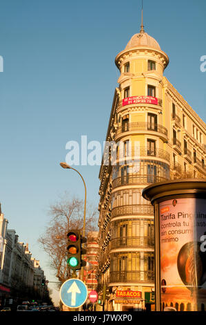 Calle Alcala. Madrid, Spagna. Foto Stock