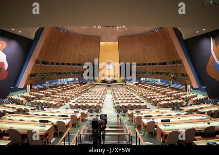 Assemblea generale sala presso la sede delle Nazioni Unite Building di New York City STATI UNITI D'AMERICA Foto Stock