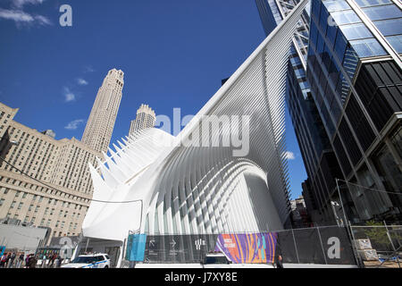 World Trade Center hub di trasporto e Westfield World Trade Center shopping mall noto come l'occhio new york city usa Foto Stock