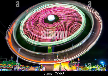 Enterprise- la filatura in verde e rosa presso il Washington State Fair Foto Stock