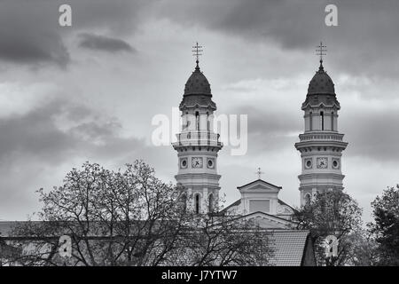 Torri di Santa Croce Greca cattolica nella Cattedrale di Uzhgorod, Ucraina Foto Stock