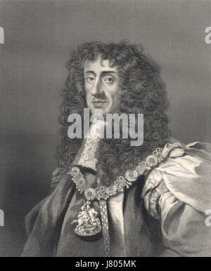 Carlo II re d'Inghilterra, re d'Inghilterra, di Scozia e Irlanda 1660-1685 Foto Stock
