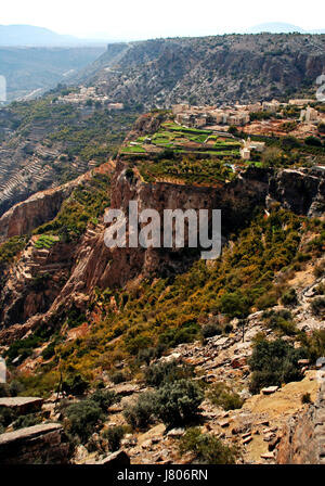 Villaggio di montagna, Saiq altopiano, Oman Foto Stock