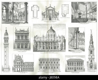Rinascimento esempi di architettura del XIX secolo illustrazione Foto Stock