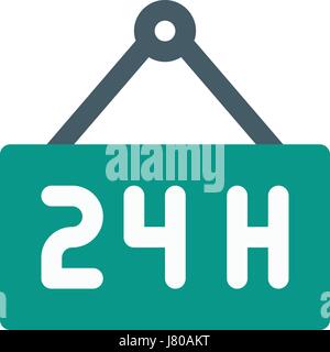 aperto 24 ore Illustrazione Vettoriale