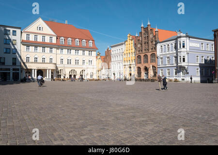 Alter Markt, Stralsund, Meclenburgo-Pomerania Occidentale, Germania Foto Stock