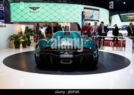 Ginevra, Svizzera - Marzo 8, 2017: Regera Koenigsegg auto sportiva al 87th Geneva International Motor Show. Foto Stock