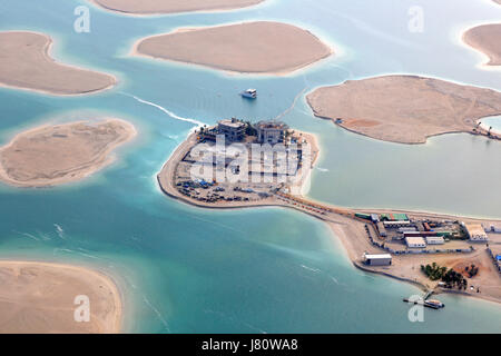 Dubai isole del mondo Germania Austria Svizzera Francia Spagna Paesi Bassi isola vista aerea fotografia emirati arabi uniti Foto Stock
