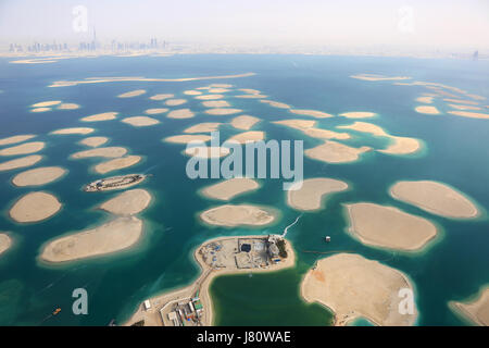 Dubai World Islands Isola panorama vista aerea fotografia emirati arabi uniti Foto Stock