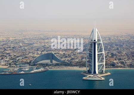 Dubai burj al arab jumeirah beach hotel vista aerea fotografia emirati arabi uniti Foto Stock