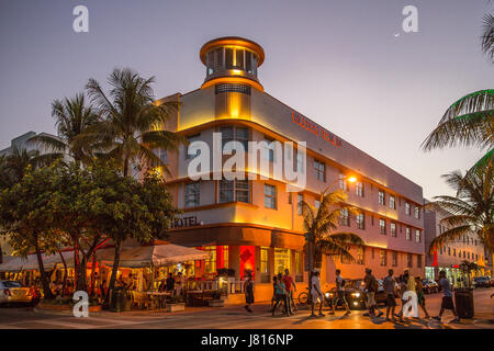 Stile Art Deco hotel sulla spiaggia di South Beach a Miami Beach Foto Stock