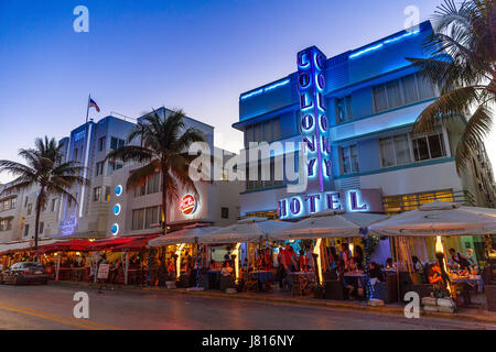 Stile Art Deco hotel sulla spiaggia di South Beach a Miami Beach Foto Stock