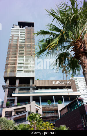 Hilton Hotel sulla spiaggia di Pattaya. Foto Stock