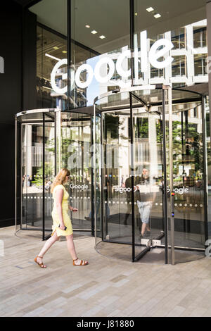 L'ingresso a Google di King Cross per uffici della sede centrale di Camden, Londra, Regno Unito Foto Stock