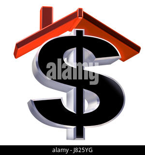 Costruzione casa dollari Dollaro prezzo di costo armadio alloggiante house building dollar Foto Stock