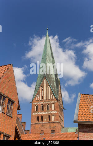 Torre di San Johannis chiesa di Luneburg, Germania Foto Stock