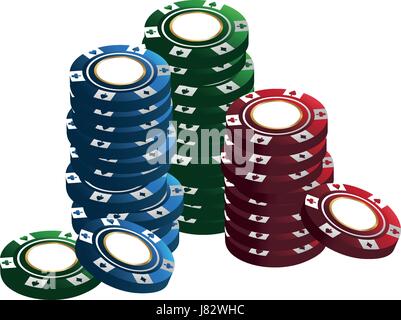 Casino chips pile pila immagine di poker Illustrazione Vettoriale