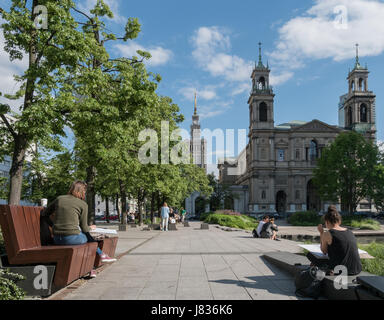 Plac (quadrato) Grzybowski e di quartiere, Varsavia, Polonia Foto Stock