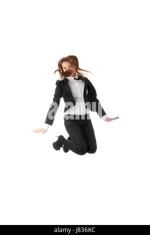 Ufficio donna ridere risate ridere twit risatina sorriso sorridente risate Foto Stock