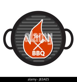 Icona di barbecue con Grill Tools. Illustrazione Vettoriale Illustrazione Vettoriale
