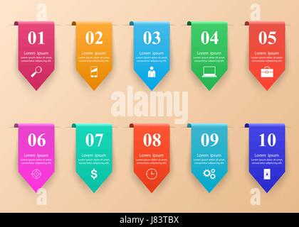 3D infografico modello di progettazione e commercializzazione delle icone. Illustrazione Vettoriale