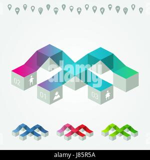 Vettore infografico colorati per le presentazioni aziendali. Può essere utilizzato per la relazione, presentazione, banner, sito web di opuscolo o layout opuscolo. Vettore, intirizziti Illustrazione Vettoriale