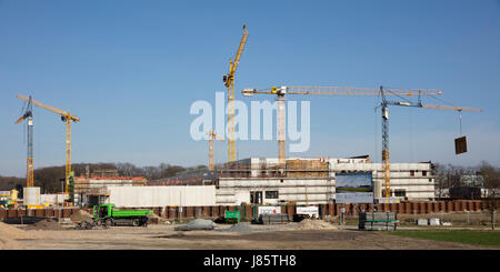 Sito in costruzione, nuova costruzione di una filiale di Deutsche Bundesbank, Dortmund, la zona della Ruhr, Nord Reno-Westfalia, Germania Foto Stock