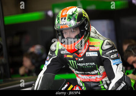 Donington Park, Regno Unito. 27 Maggio, 2017. #66 Tom Sykes Kawasaki Racing Team di uscire per la libera pratica 3 Credito: Steven roe/Alamy Live News Foto Stock