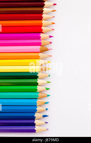 Ordine, cancelleria, matite colorate, gamma, la scala di colore, penna, stile, matita, Foto Stock