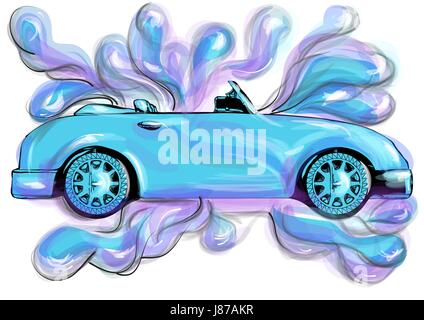 Lavaggio auto abstract illustrazione vettoriale di auto-Servizio di lavaggio Illustrazione Vettoriale