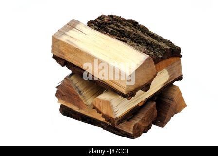 Isolato, legno, calore, fuoco, conflagrazione, sfondo, sfondo bianco, pezzi, Foto Stock