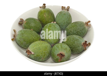 Isolato, progenie, frutta, frutta, piastra, tropicali, sano, verde, cibo, Foto Stock