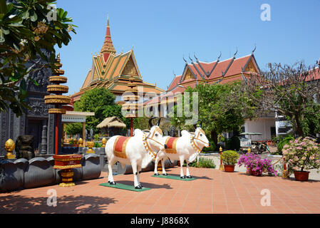 In scena al Wat Preah Prom Rath tempio, Siem Reap, Cambogia Foto Stock