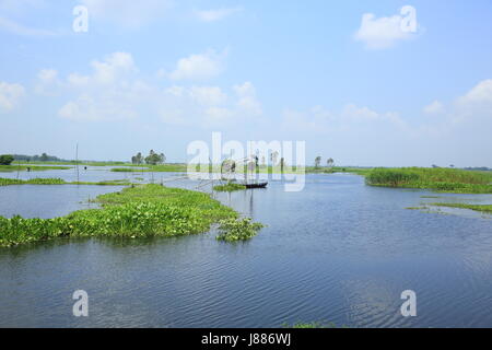 Vista l'Arial Beel, un grande corpo di acqua di 136 chilometri quadrati, situato a sud di Dhaka in tra Padma e Dhaleshwari fiume. Sreenagar, Munshi Foto Stock