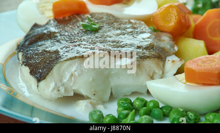 Bacalhau com todos - Portoghese piatto di merluzzo bianco Foto Stock